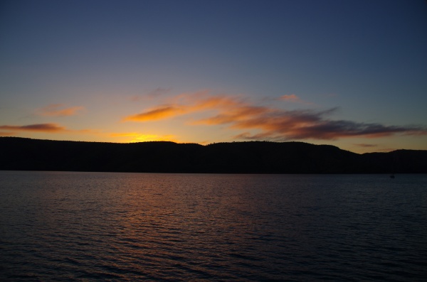 Derby Horizontal Falls tour - Sunrise from the Boat.
